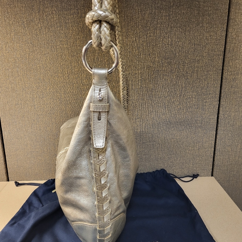 Ralph Lauren Metallic Gold Braided Shoulder Bag with Tassel - Picture 7 of 11